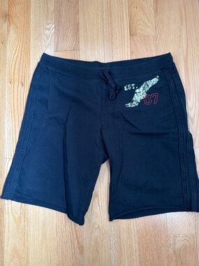 Black Cotton Jersey Shorts - size large